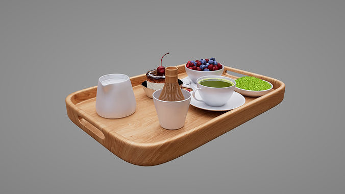 matcha food Low-poly 3D model 4