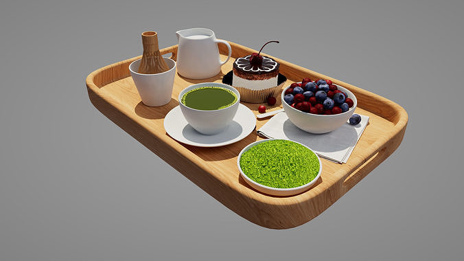 matcha food Low-poly 3D model 5