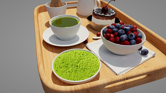 matcha food Low-poly 3D model 6