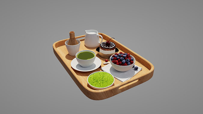 matcha food Low-poly 3D model 7