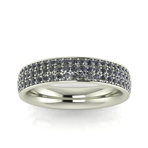 Three Row Pave Ring - Eternity Band 3D print model