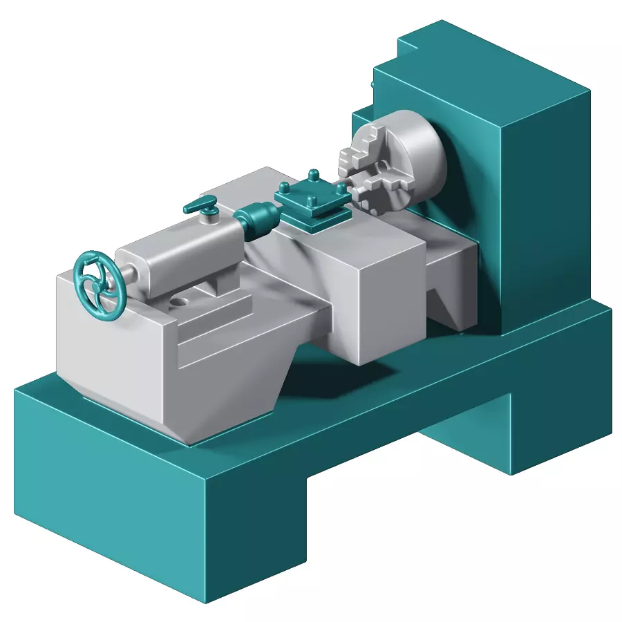 Engineering Lathe Toy 3D model_0
