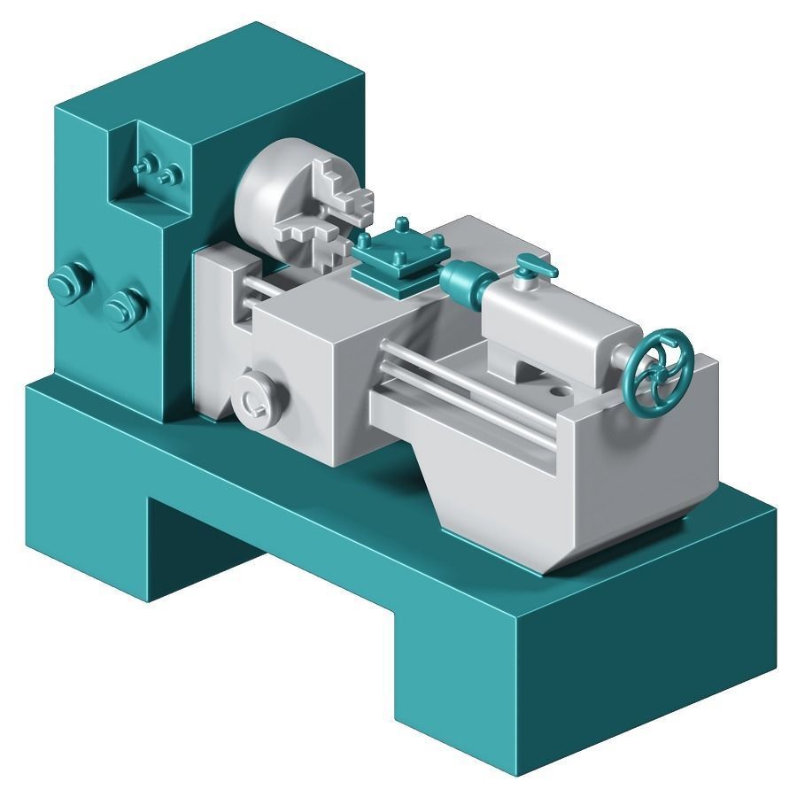 Engineering Lathe Toy 3D model_2