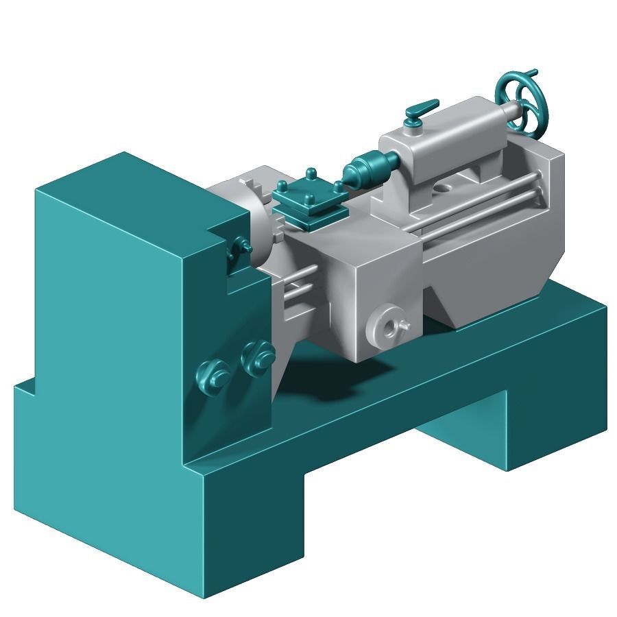 Engineering Lathe Toy 3D model_1