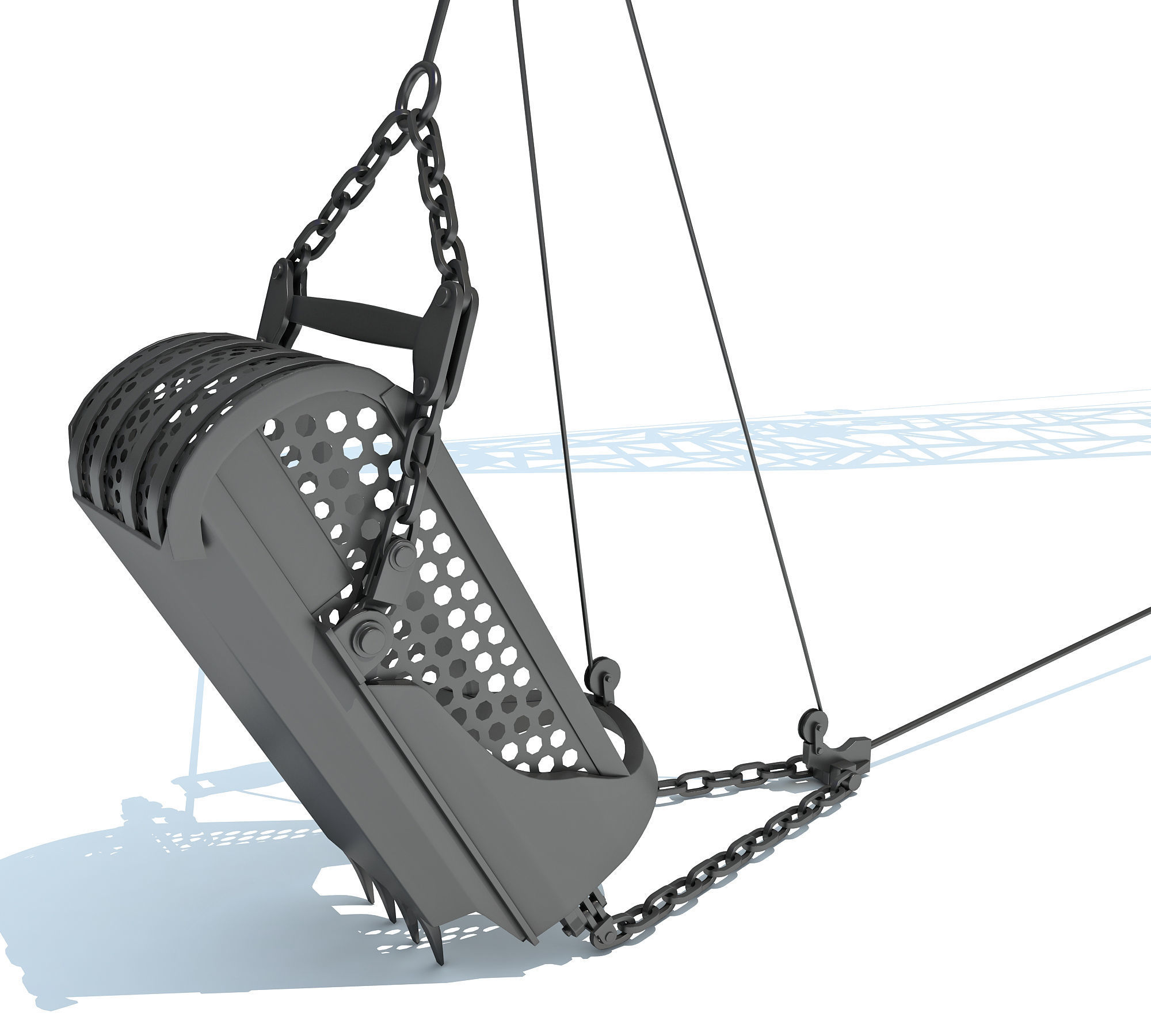 Mining Dragline Excavator 3D model_19