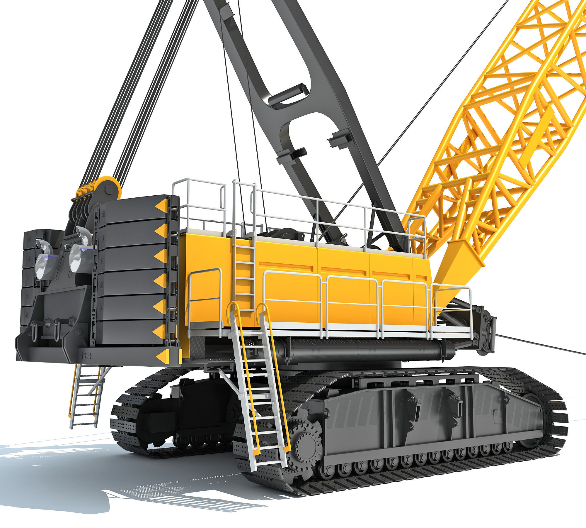 Mining Dragline Excavator 3D model_14