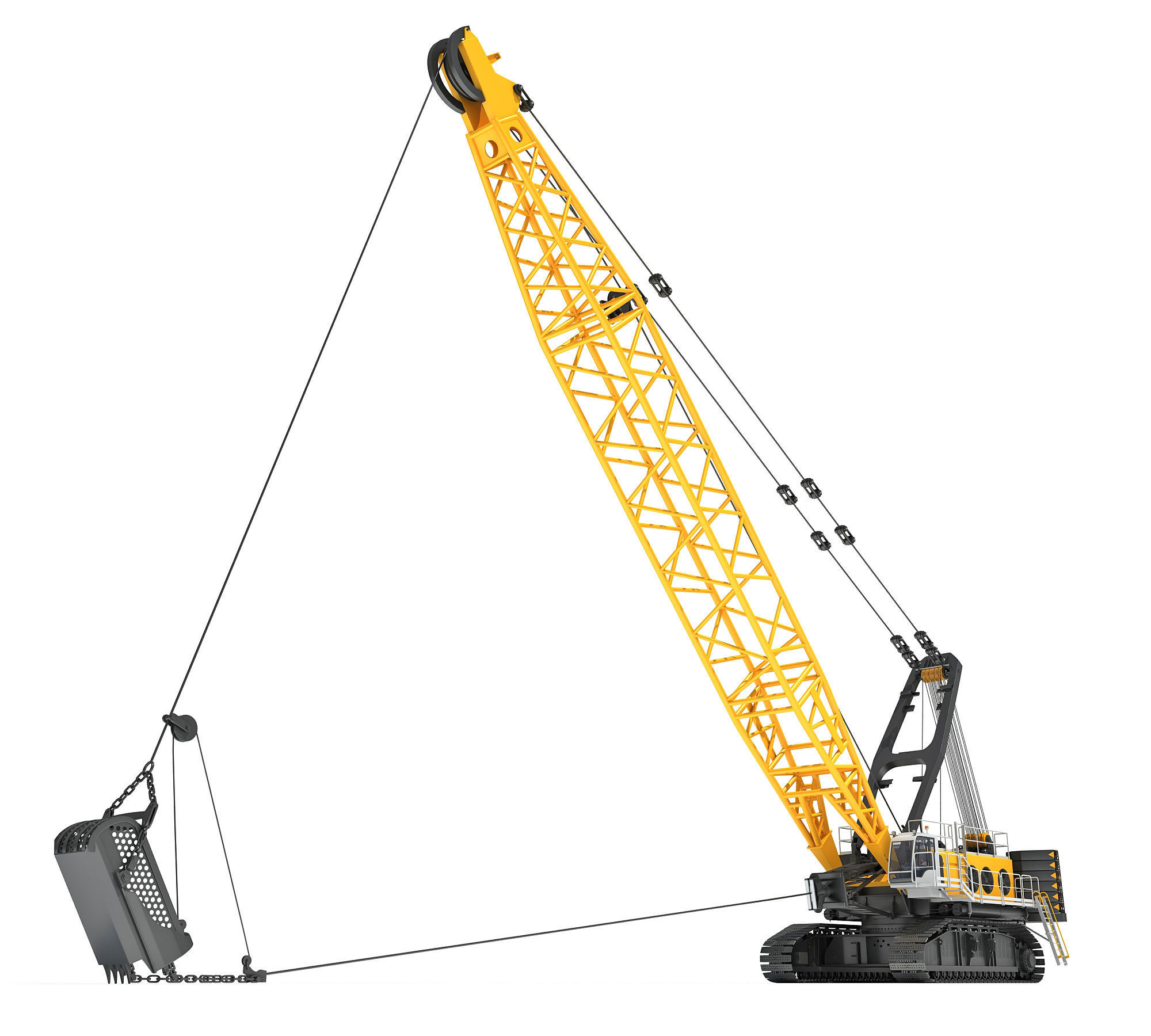 Mining Dragline Excavator 3D model_10