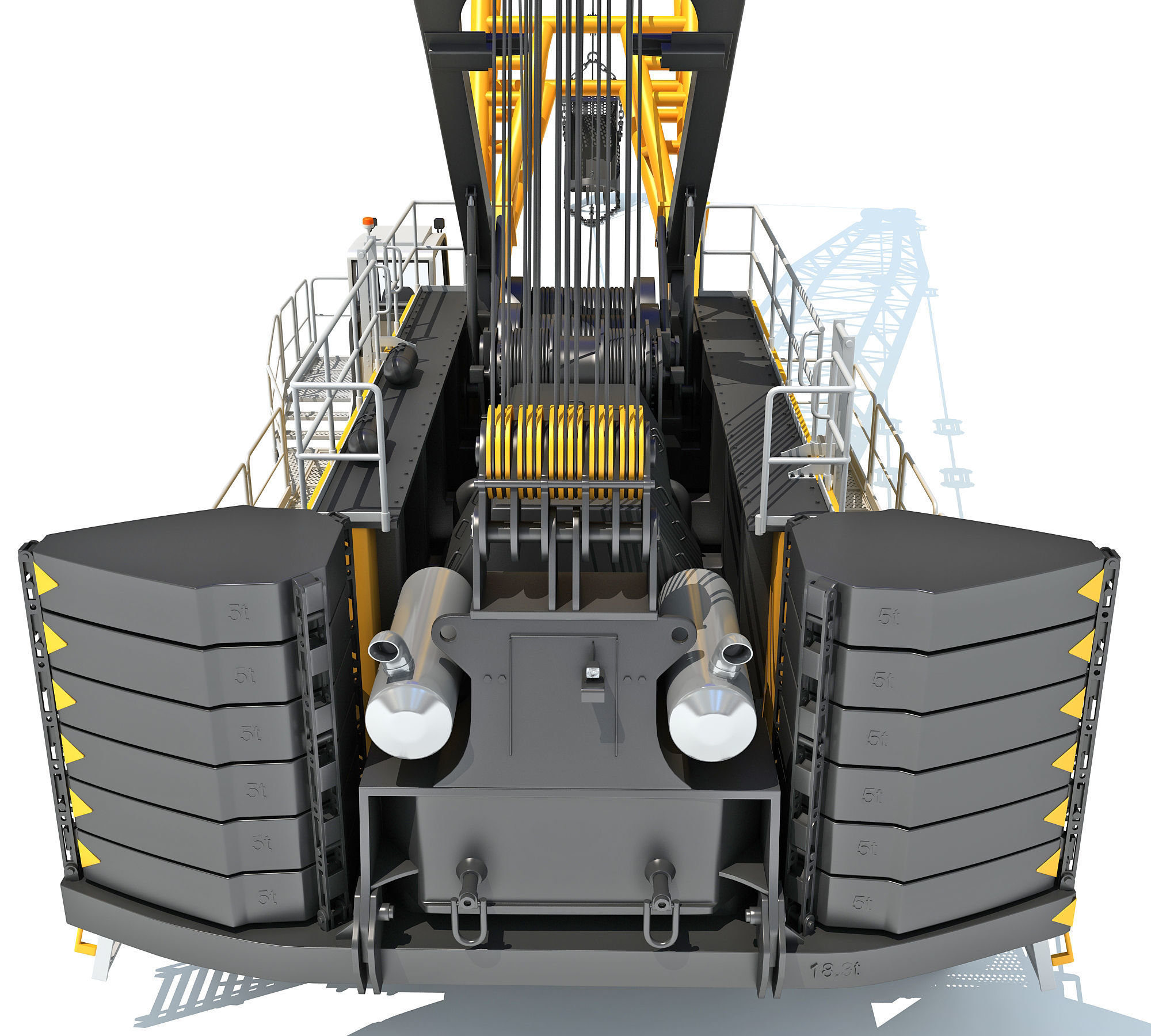 Mining Dragline Excavator 3D model_13
