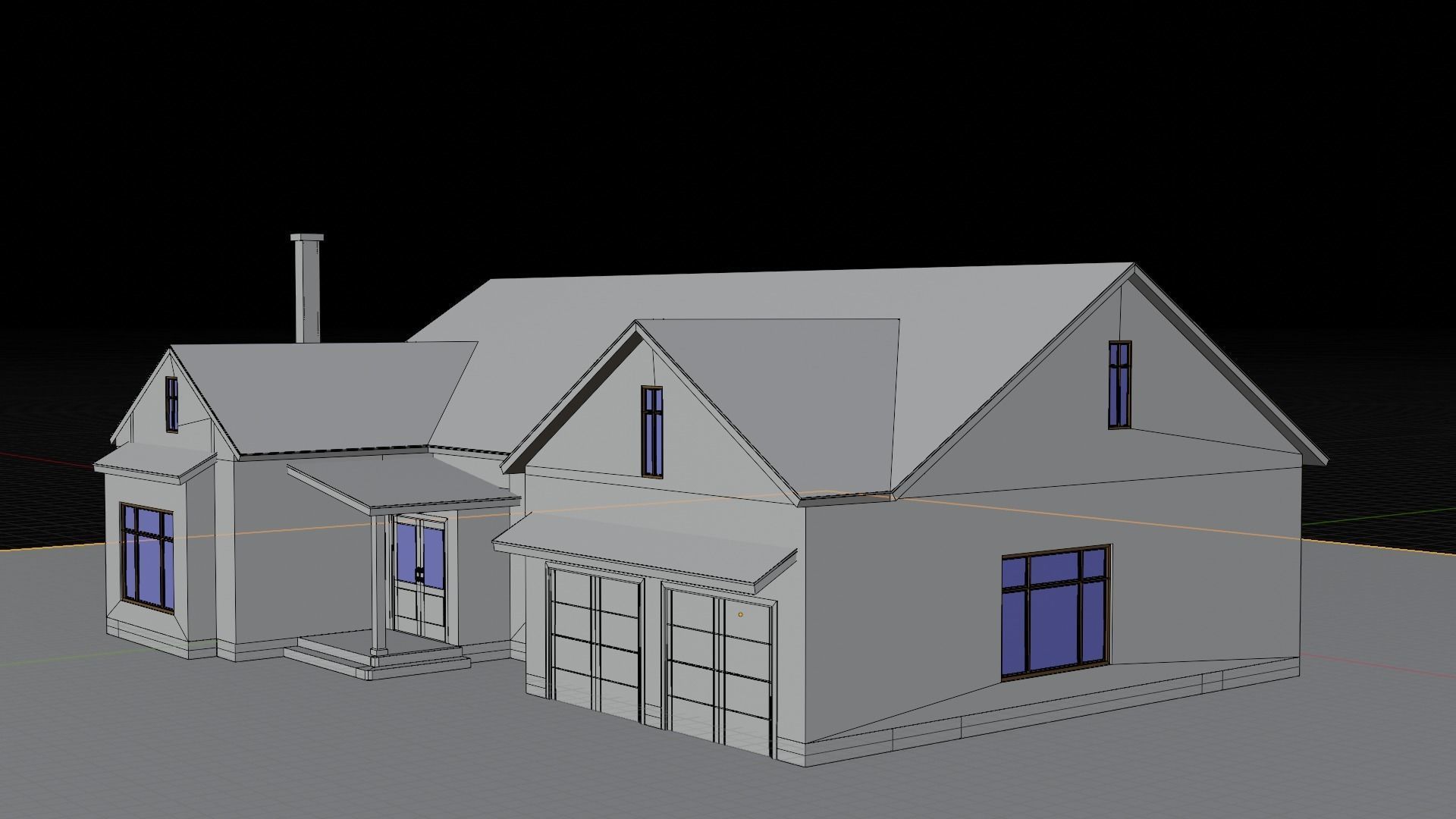 American House Low-poly 3D model_7