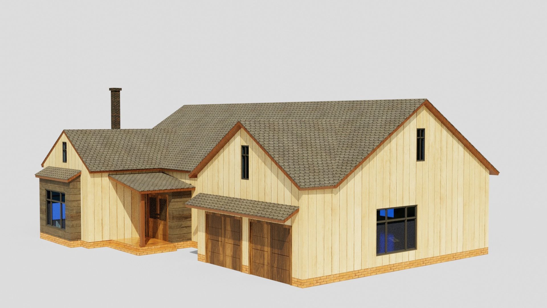 American House Low-poly 3D model_6