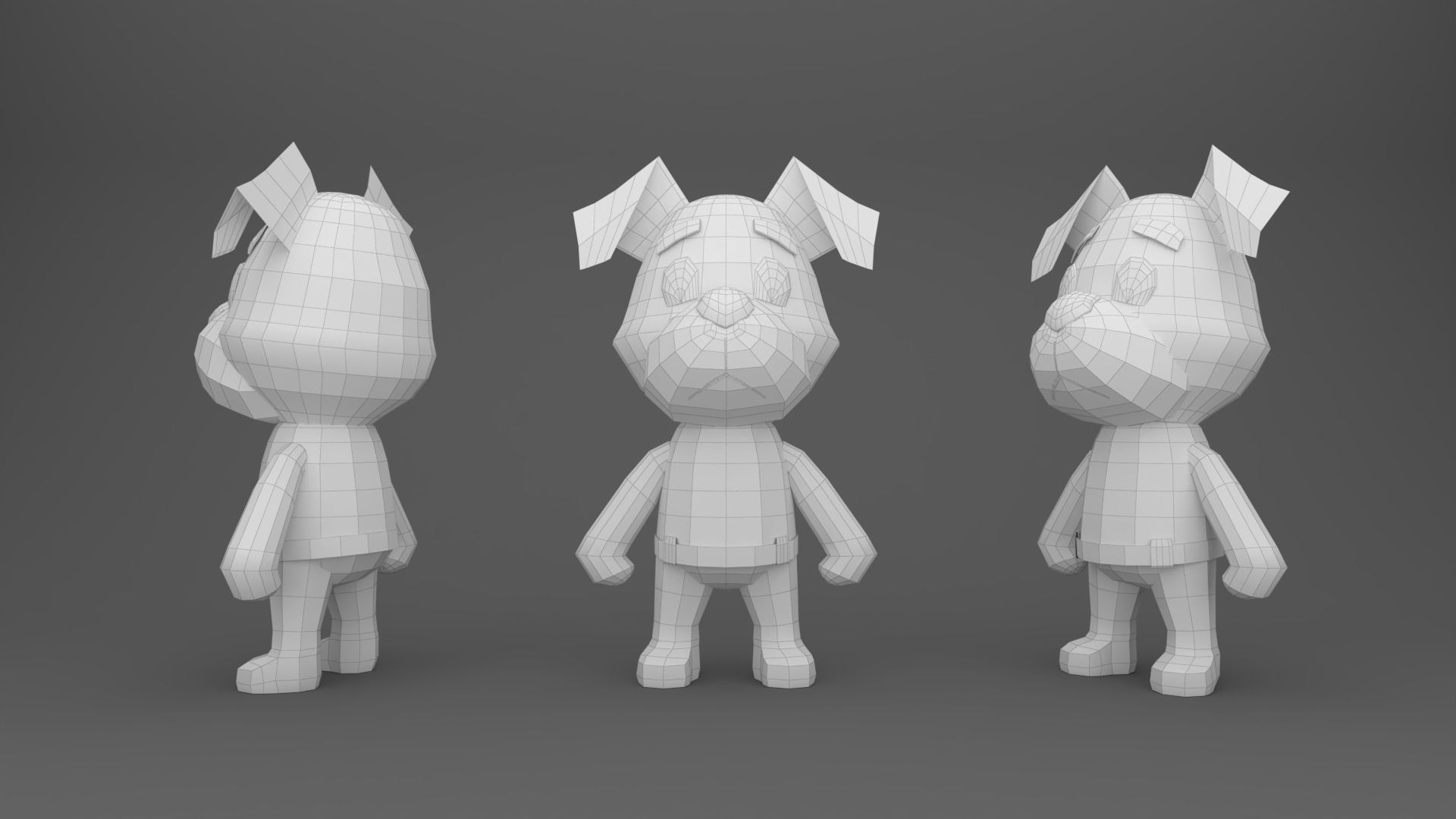 Character B098 Dog Cute  Low-poly 3D model_5