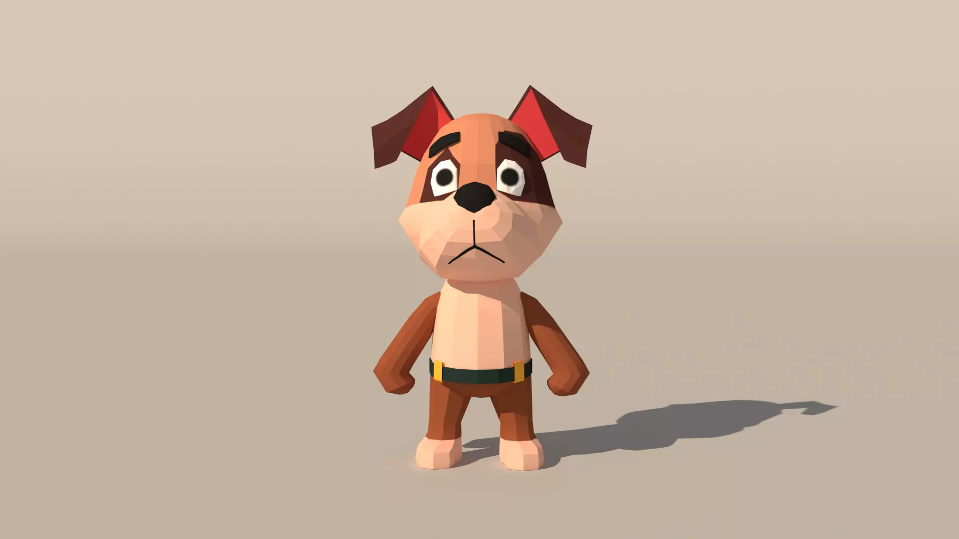 Character B098 Dog Cute  Low-poly 3D model_0