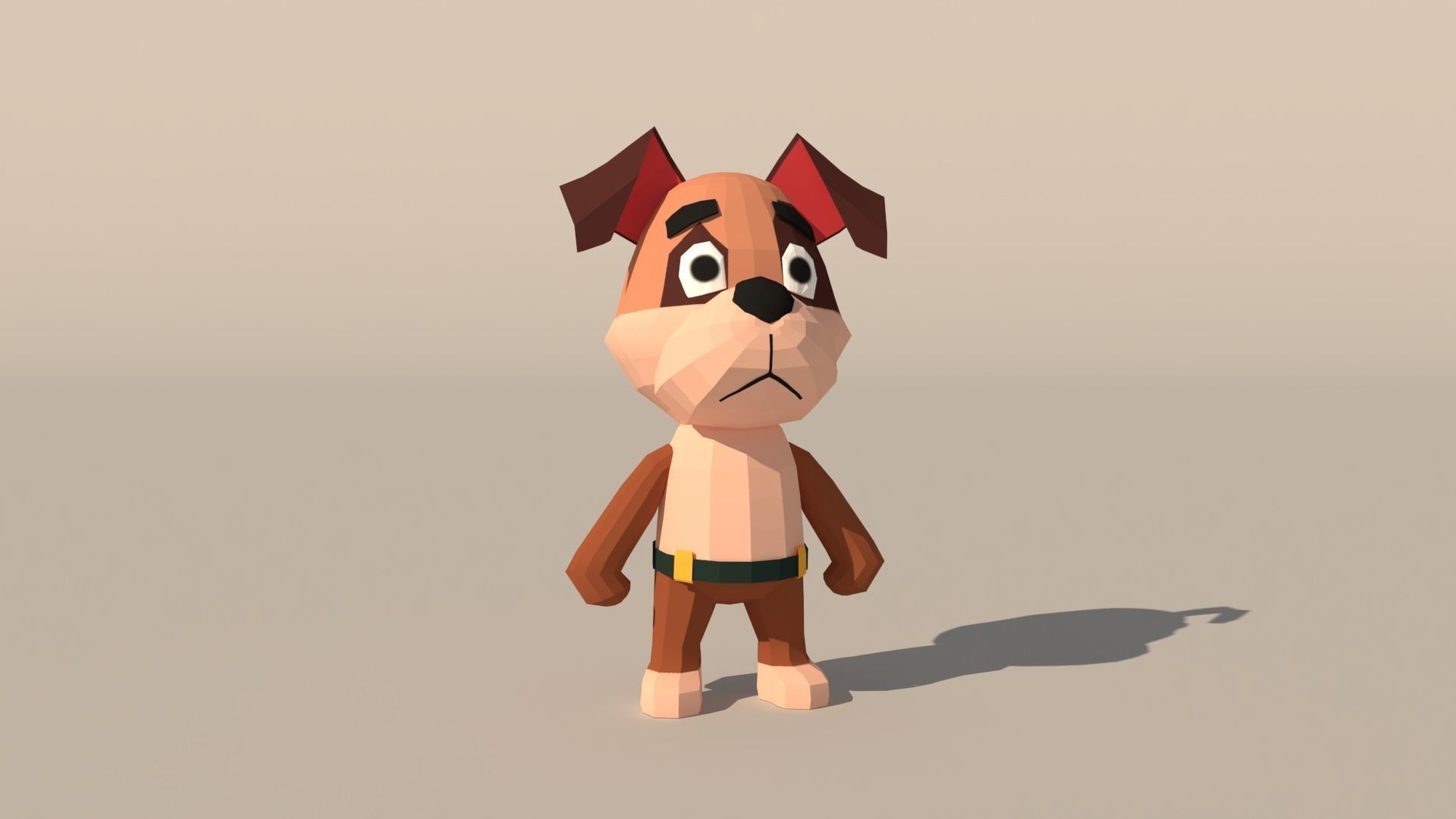 Character B098 Dog Cute  Low-poly 3D model_4