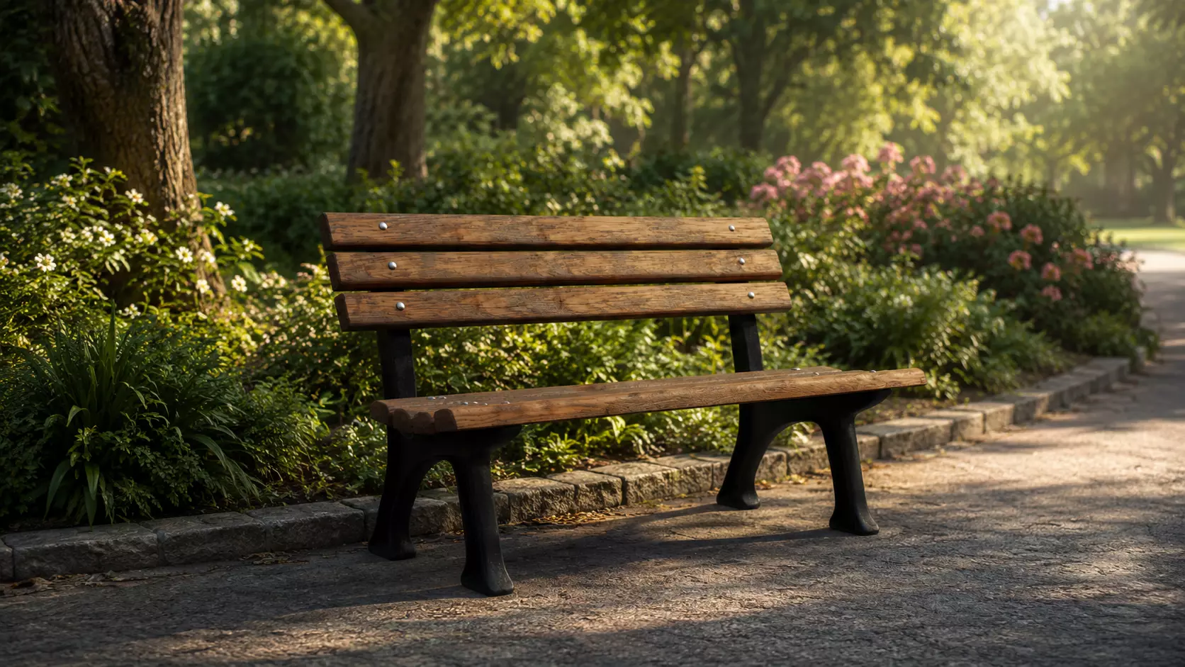 Park bench Low-poly 3D model