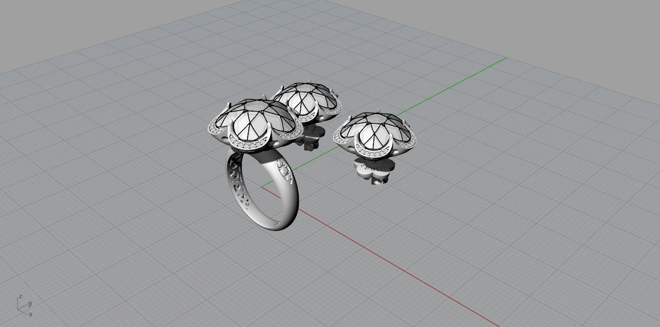Ring and Earrings 3D print model_15