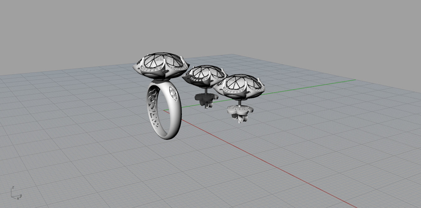 Ring and Earrings 3D print model_8