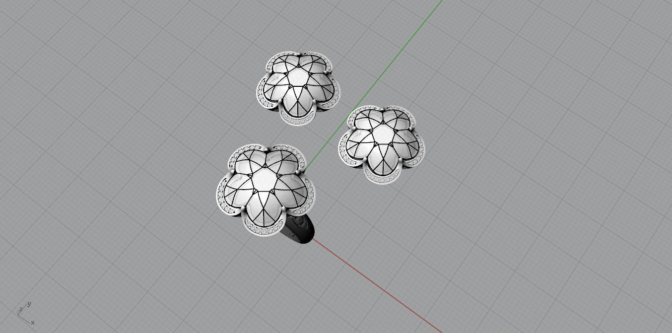 Ring and Earrings 3D print model_7