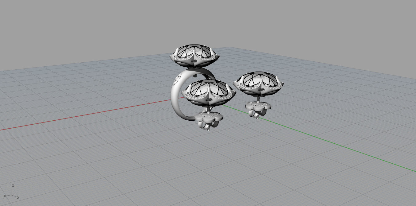 Ring and Earrings 3D print model_12