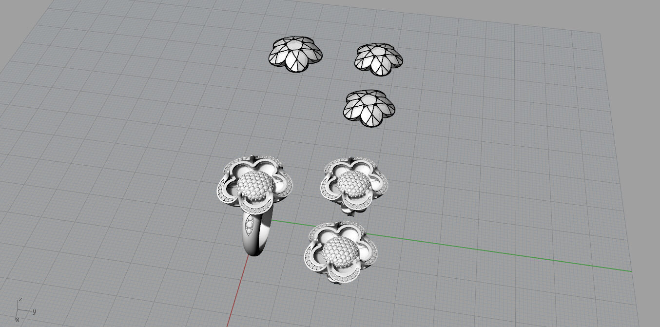 Ring and Earrings 3D print model_17