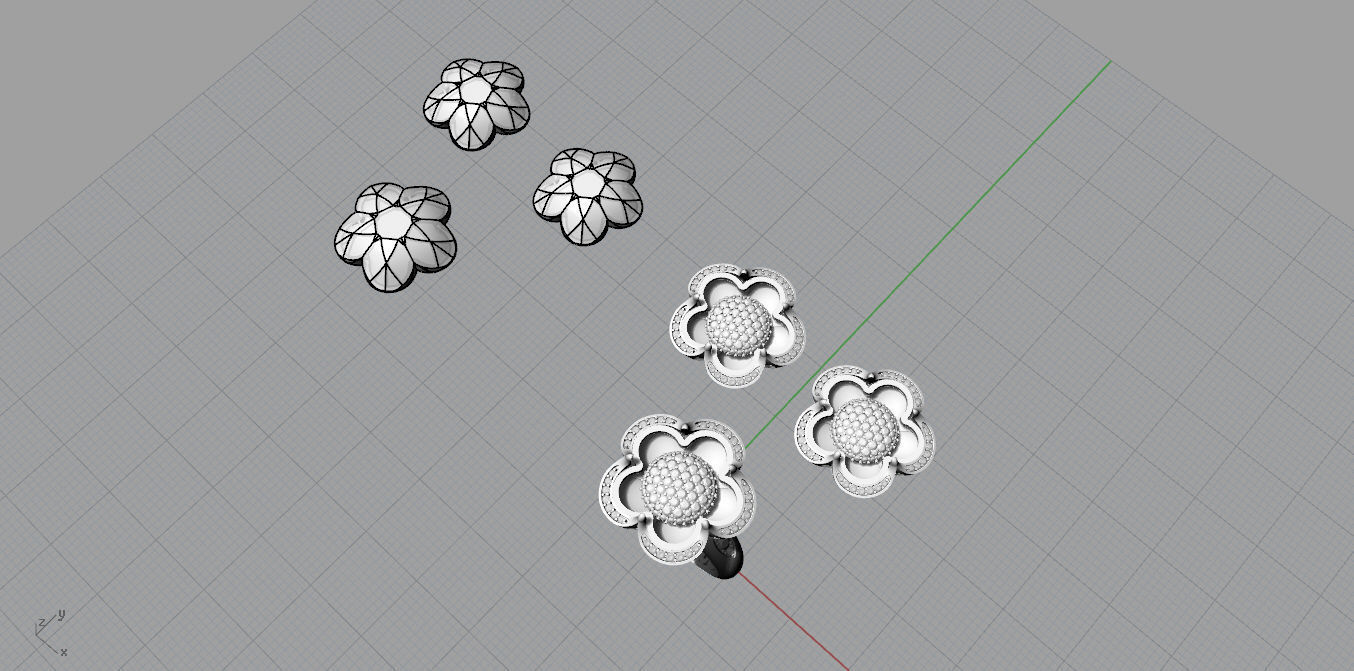 Ring and Earrings 3D print model_16