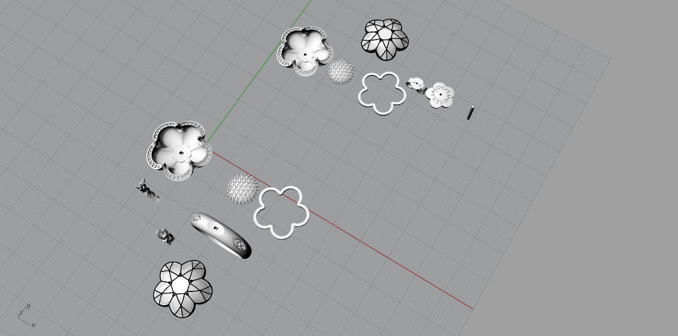 Ring and Earrings 3D print model_20