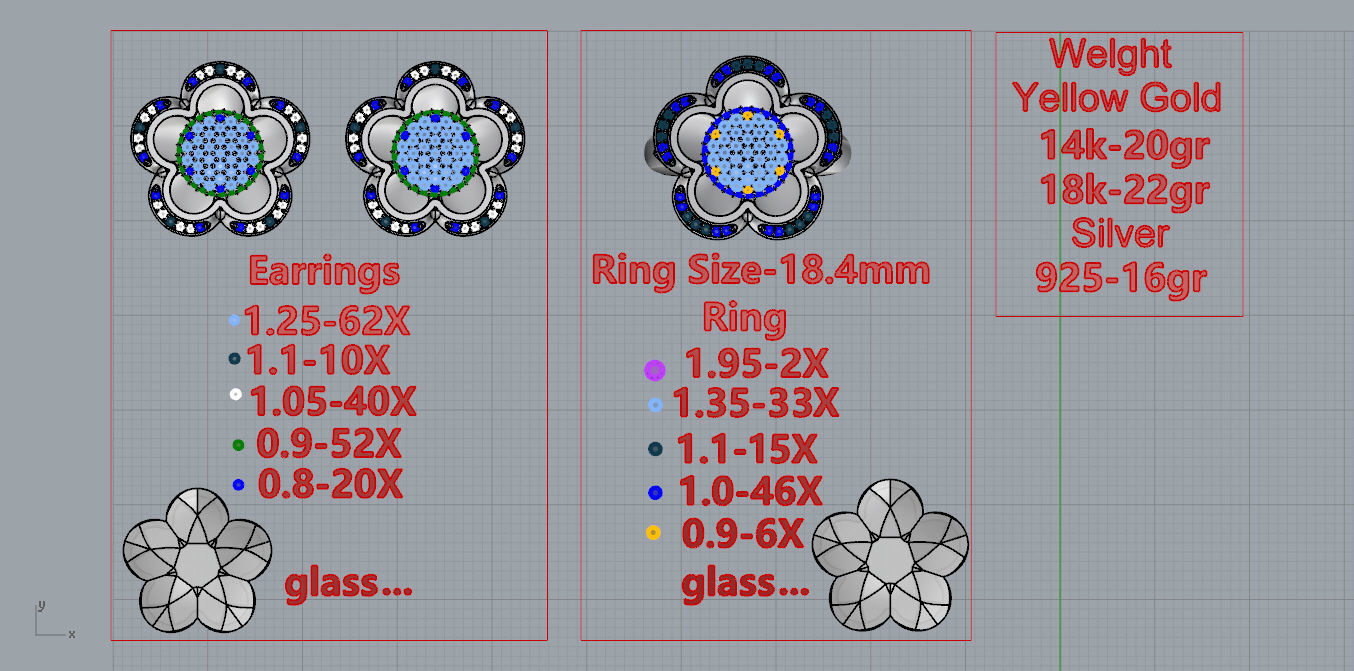 Ring and Earrings 3D print model_5