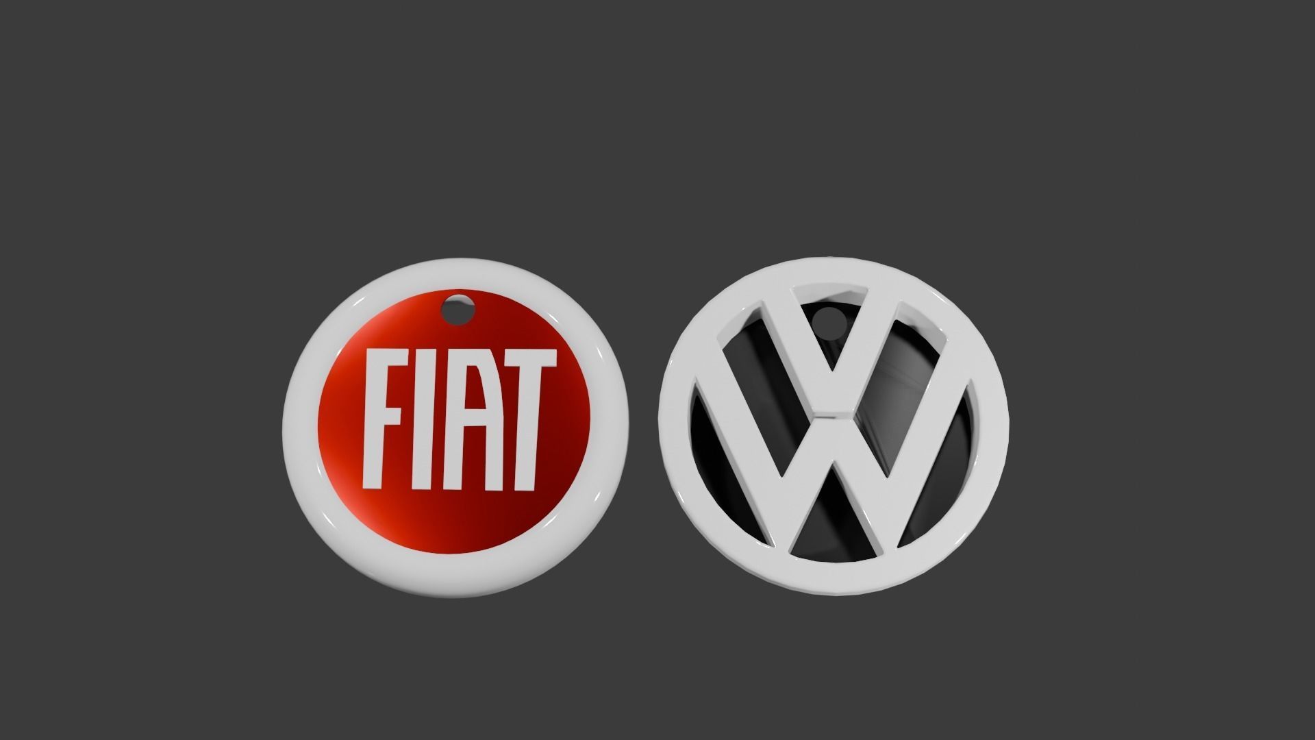 Keychain Fiat and Volkswagen Llavero 3D print model_2
