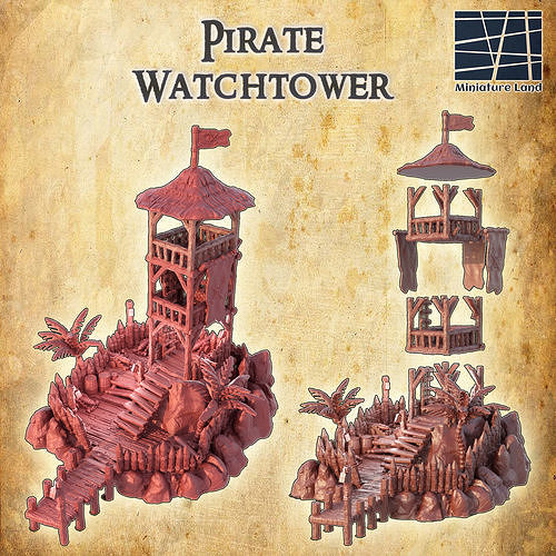 Pirate Watchtower  Tabletop Terrain 28 mm 3D print model