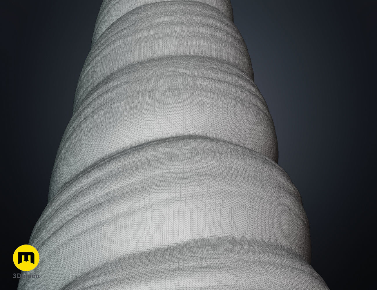 Textured Unicorn horns 3D print model_19