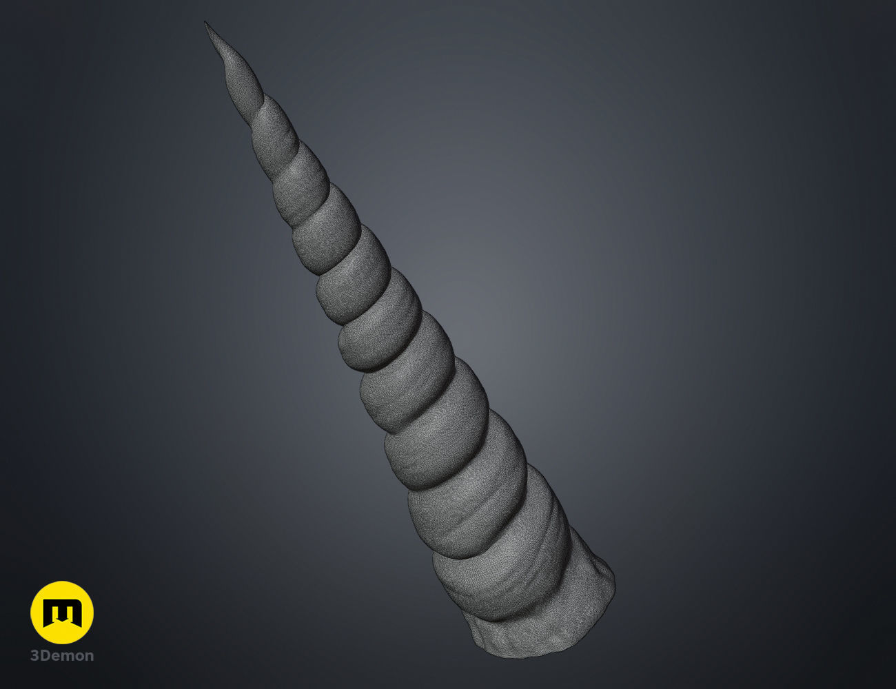 Textured Unicorn horns 3D print model_18
