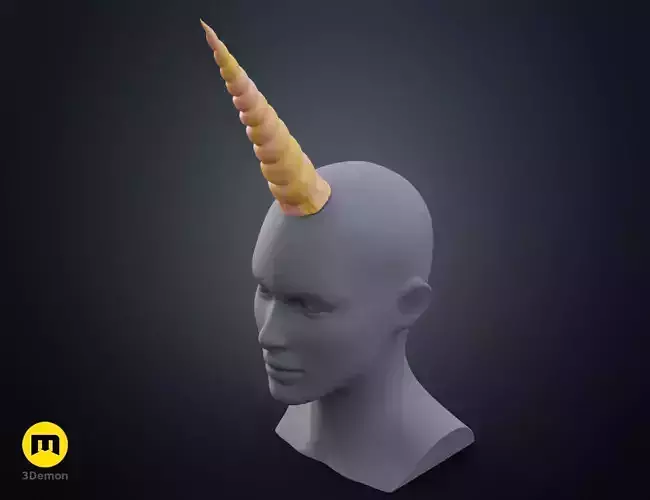 Textured Unicorn horns 3D print model