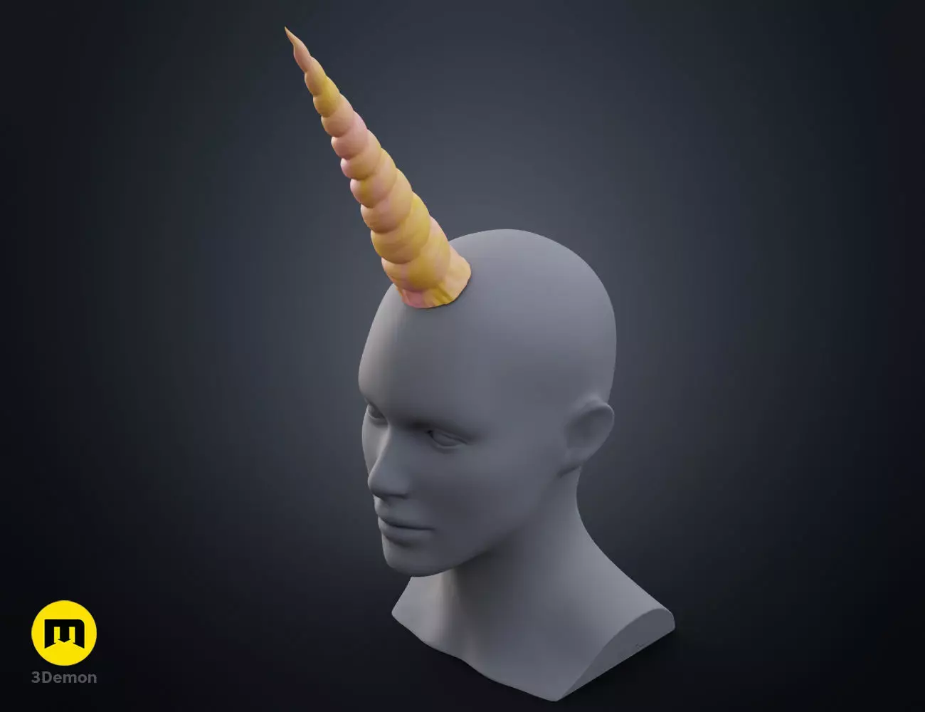 Textured Unicorn horns 3D print model_0