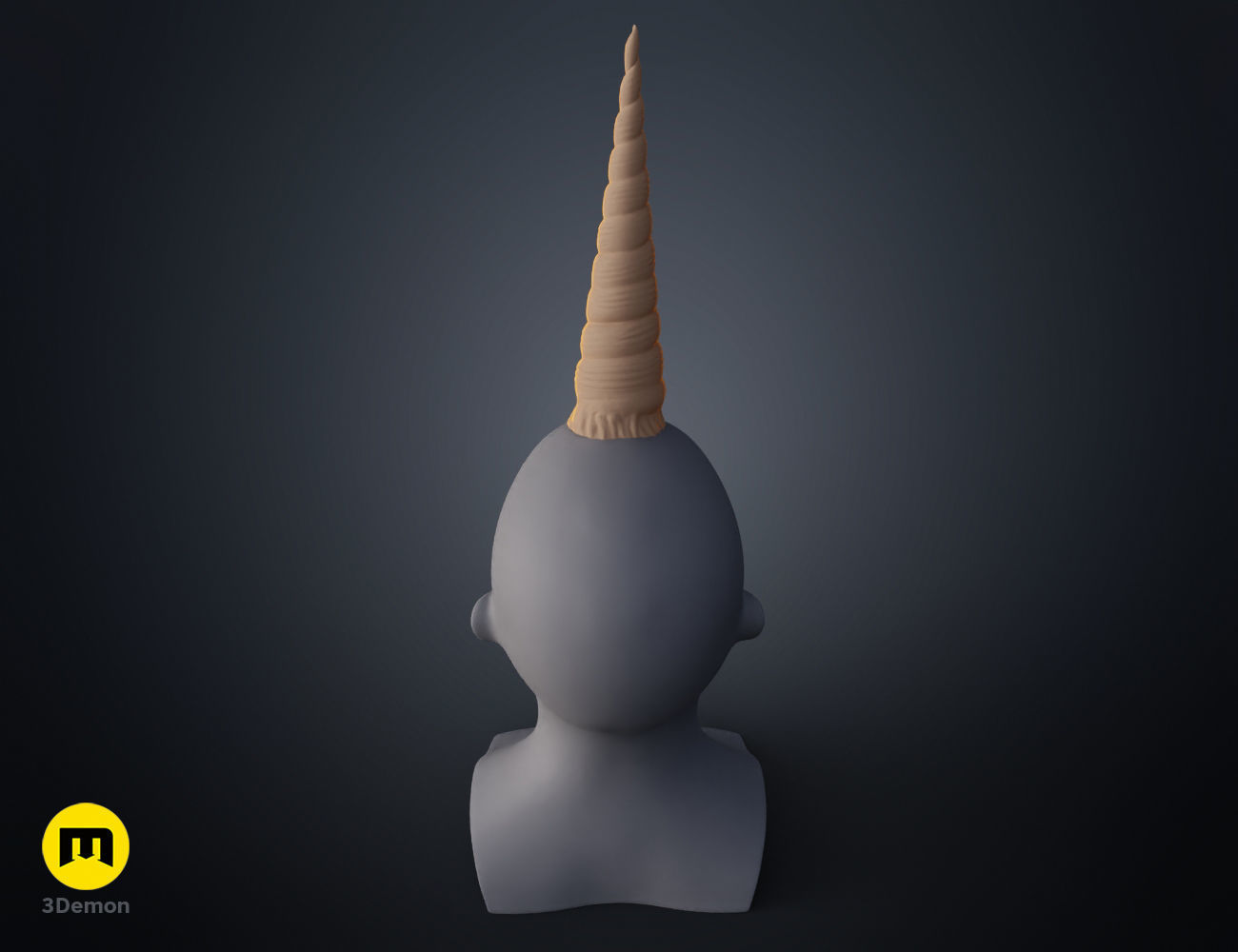 Textured Unicorn horns 3D print model_11