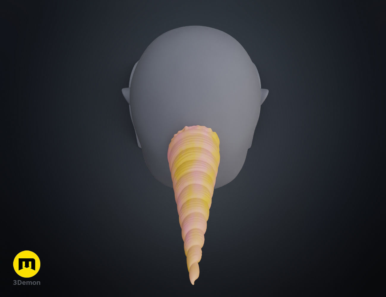 Textured Unicorn horns 3D print model_15