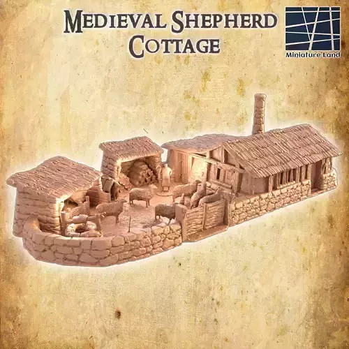 Medieval Shepherd Cottage Tabletop Terrain 28 mm