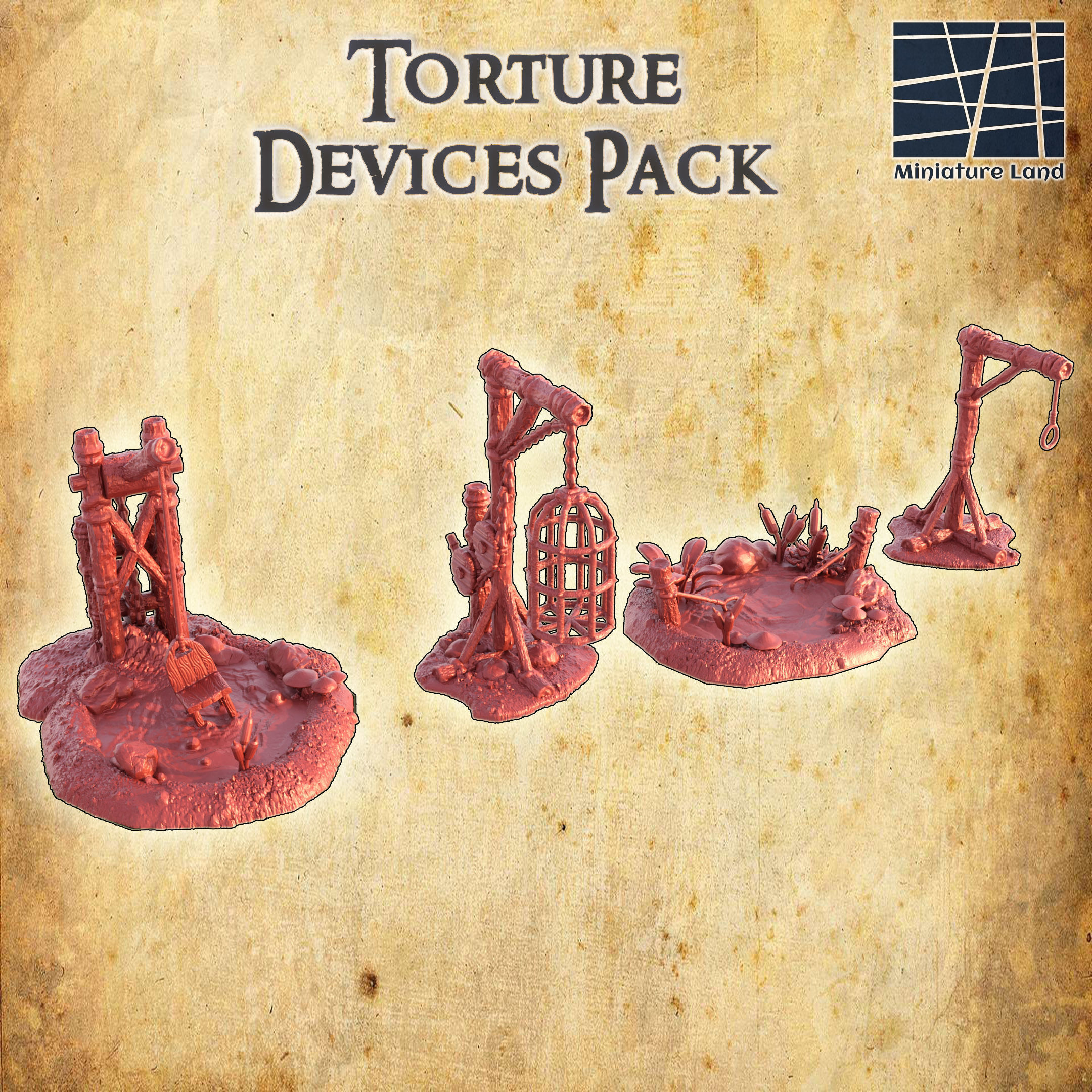 Torture Devices Pack  Tabletop Terrain 28 mm 3D print model_2