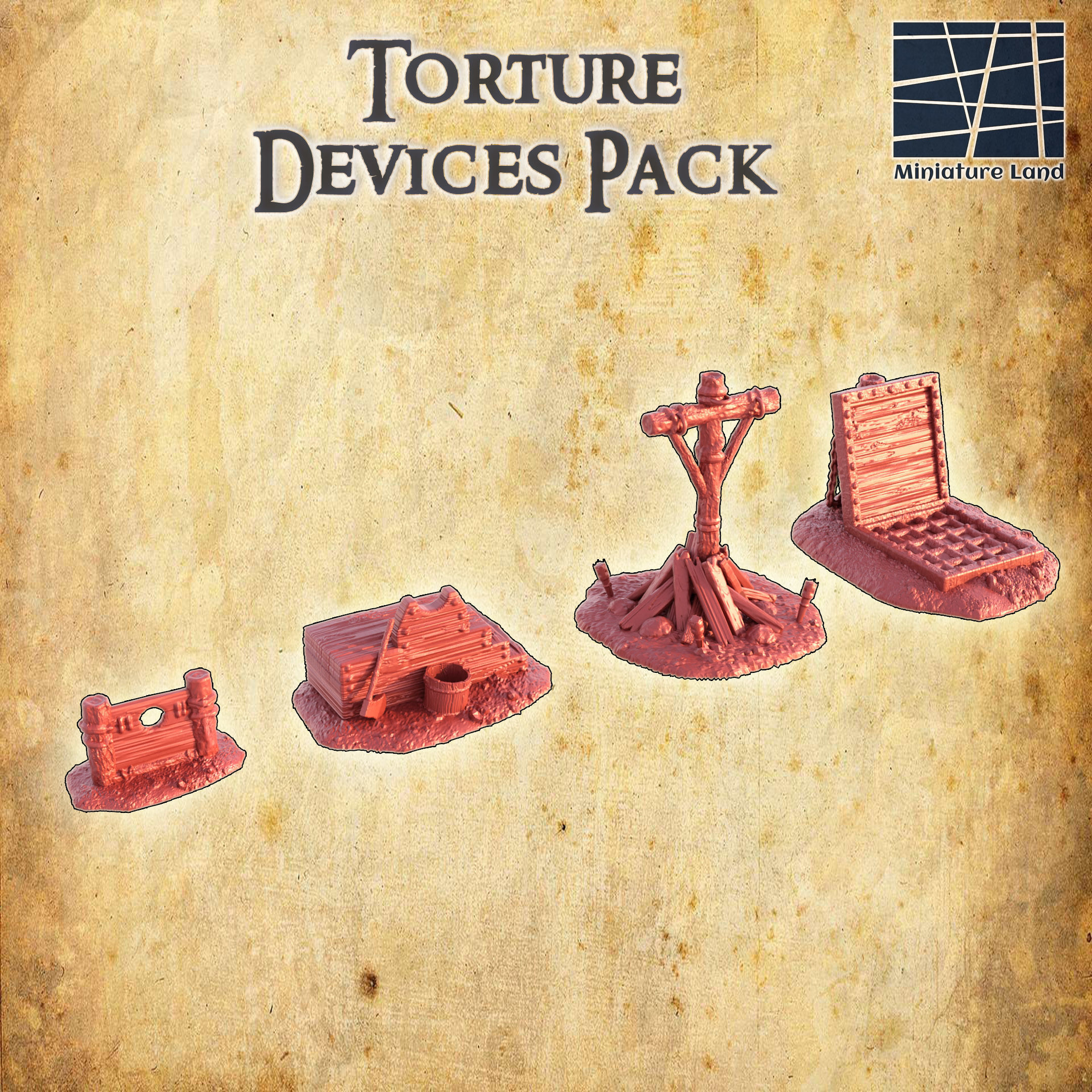 Torture Devices Pack  Tabletop Terrain 28 mm 3D print model_3