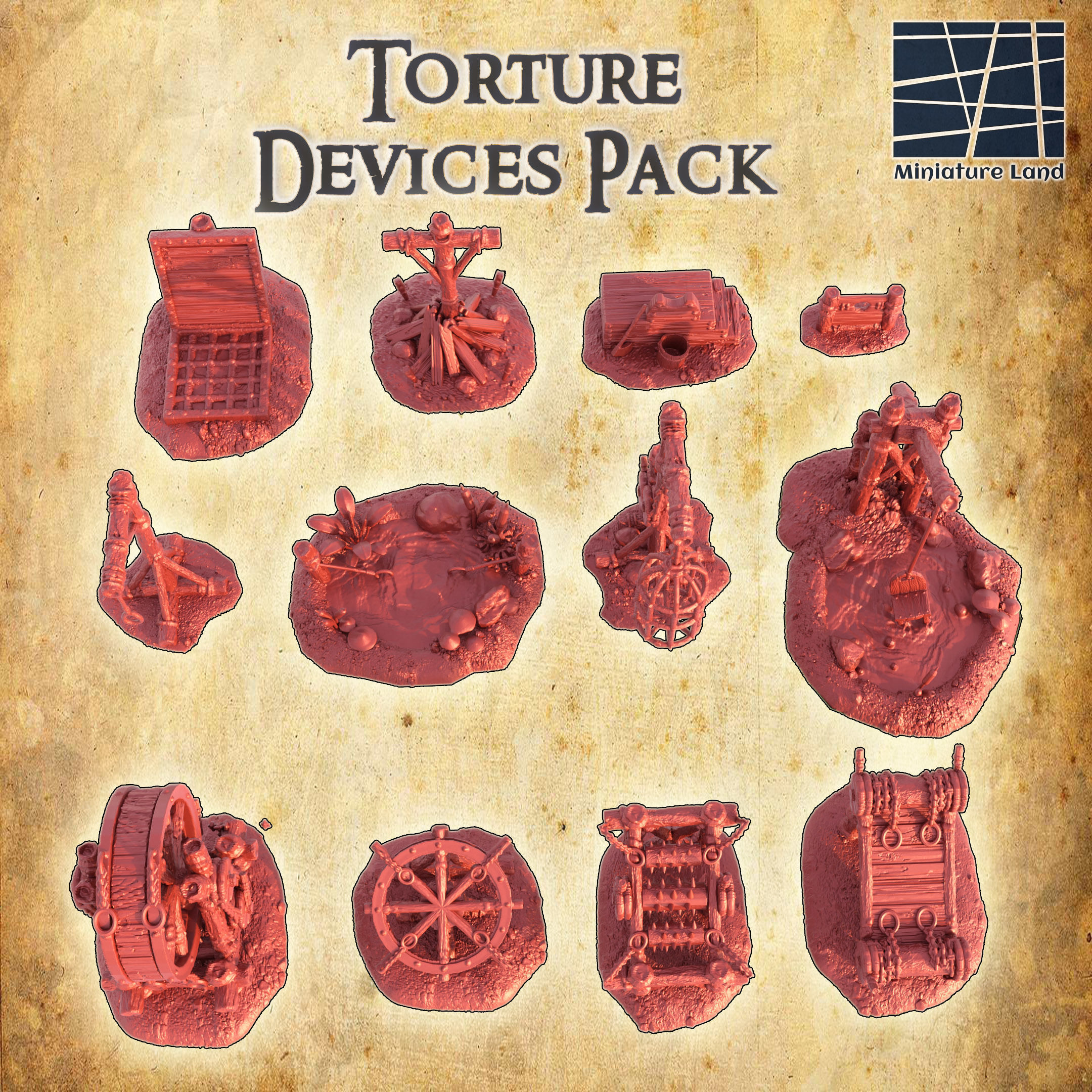 Torture Devices Pack  Tabletop Terrain 28 mm 3D print model_7