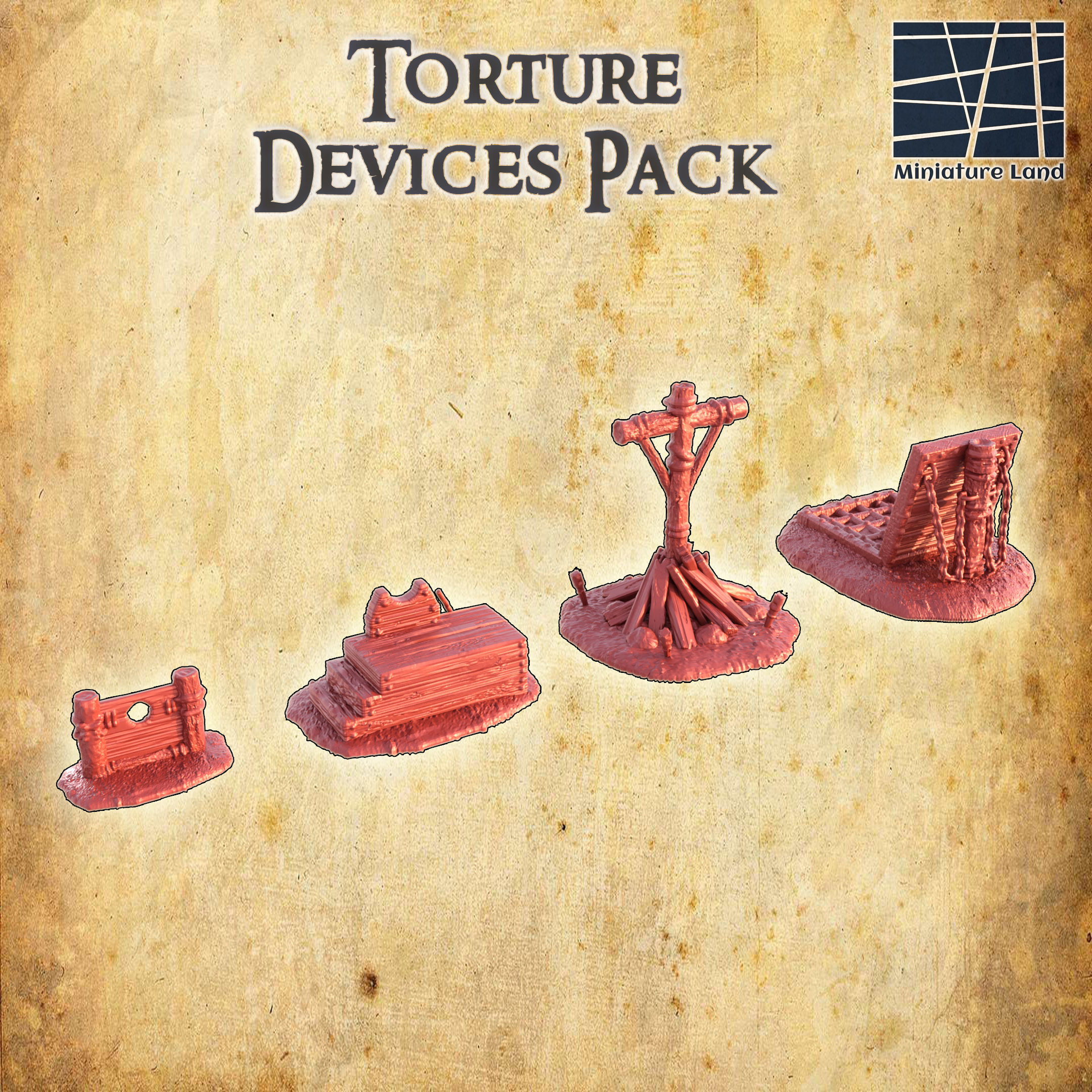 Torture Devices Pack  Tabletop Terrain 28 mm 3D print model_4