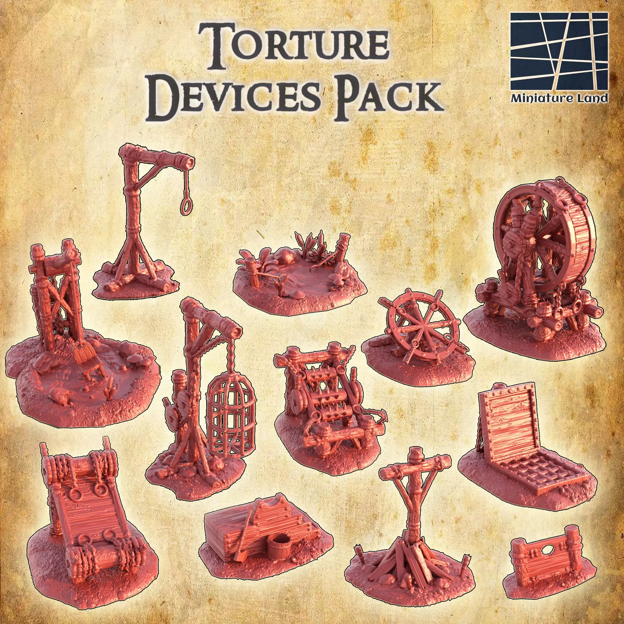 Torture Devices Pack  Tabletop Terrain 28 mm 3D print model_0