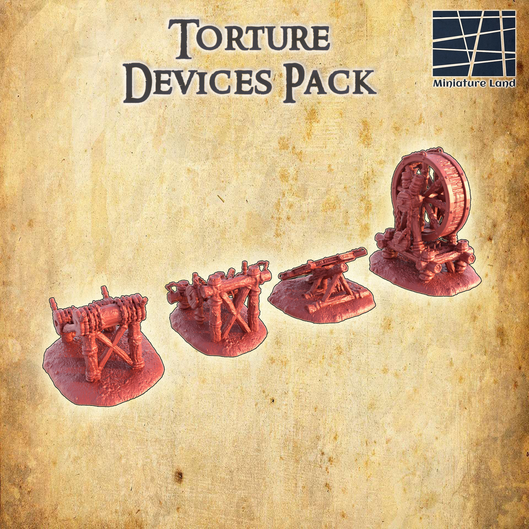 Torture Devices Pack  Tabletop Terrain 28 mm 3D print model_6