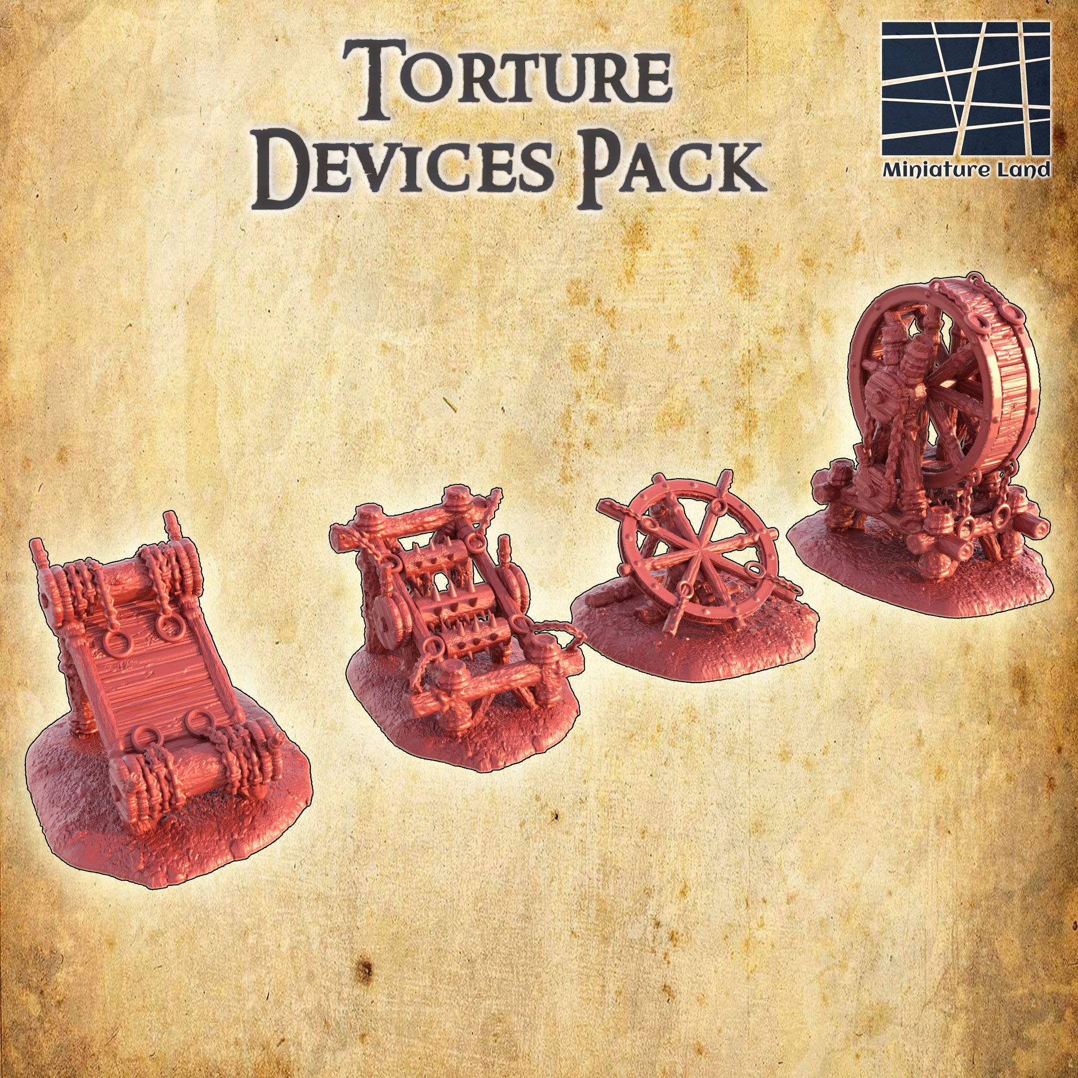 Torture Devices Pack  Tabletop Terrain 28 mm 3D print model_1