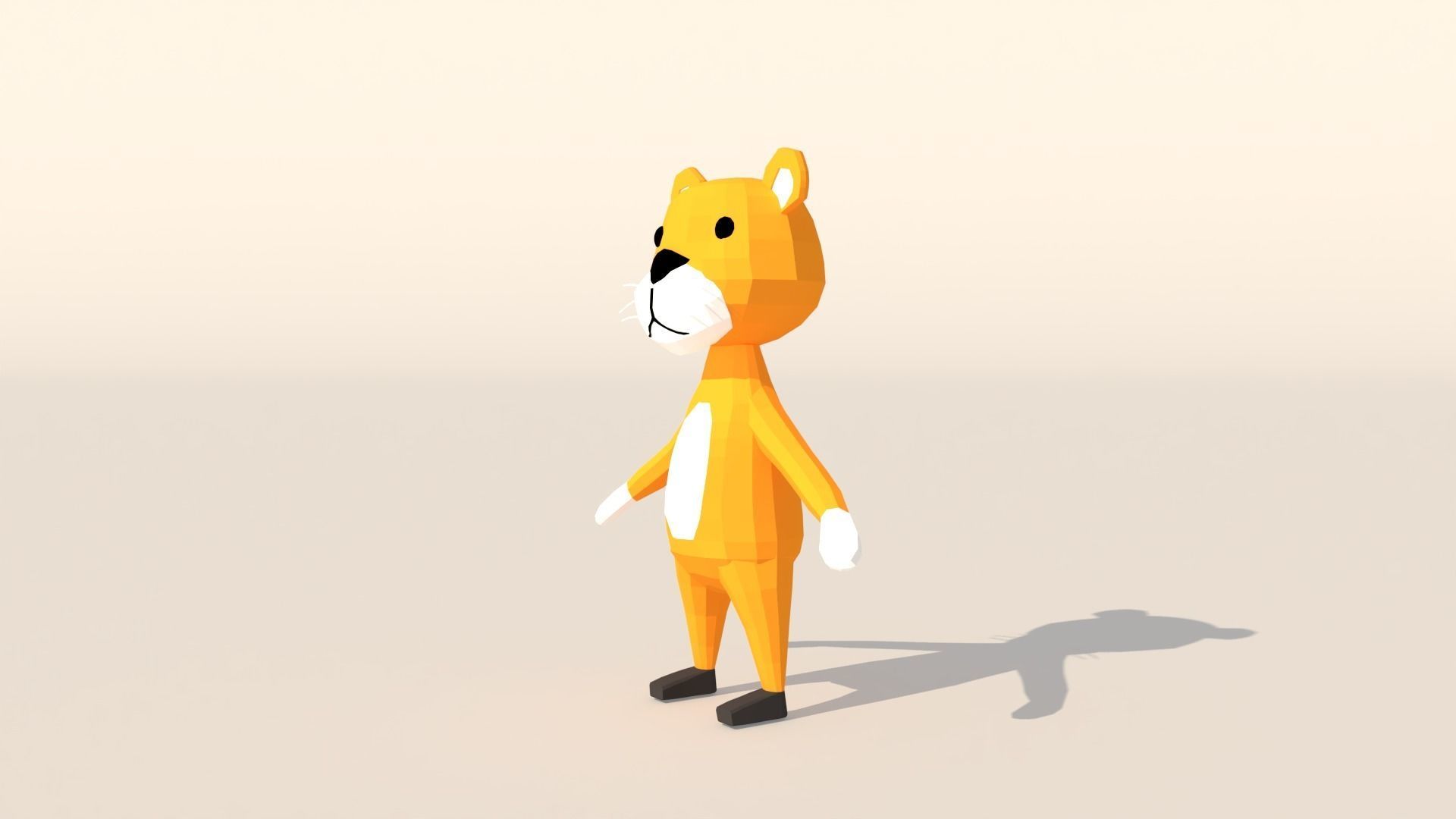 Character B097 Tiger Cute    Low-poly 3D model_1