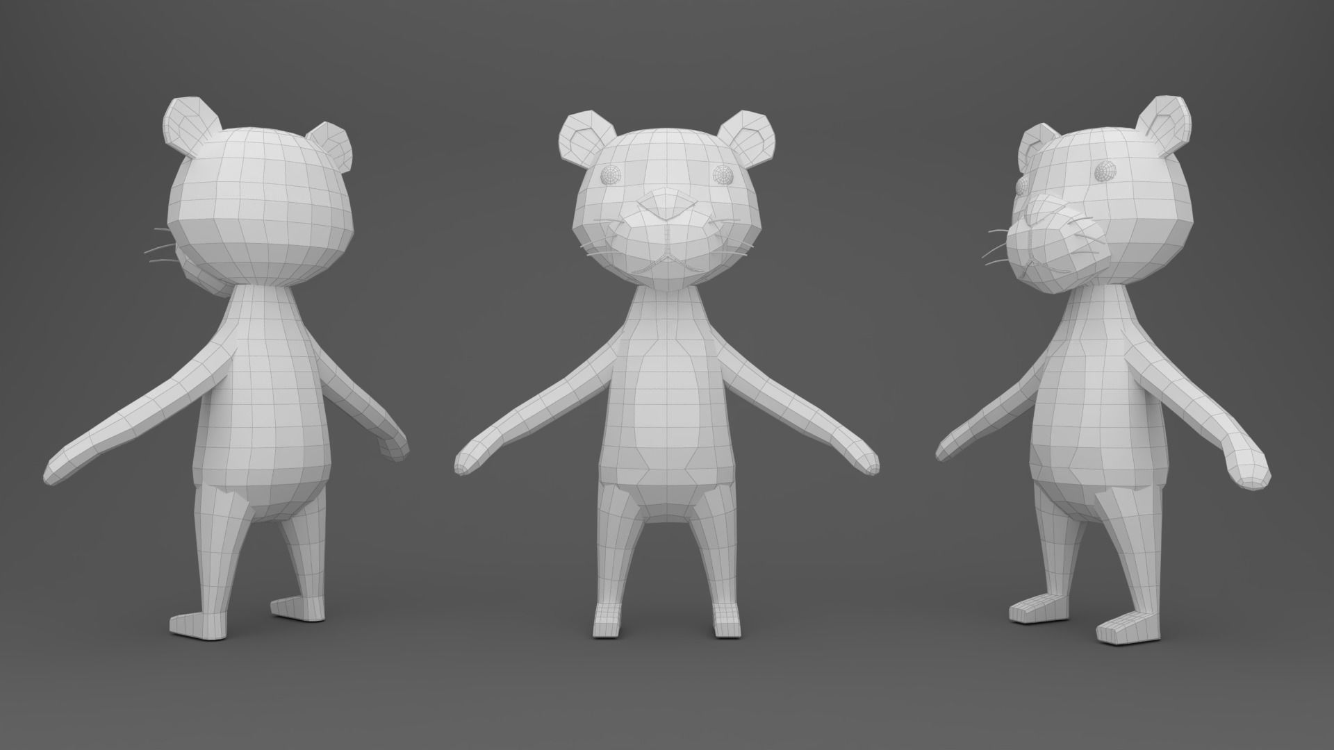 Character B097 Tiger Cute    Low-poly 3D model_5