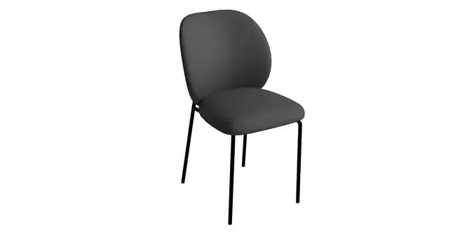 Simple Black Fabric Black Metal Chair