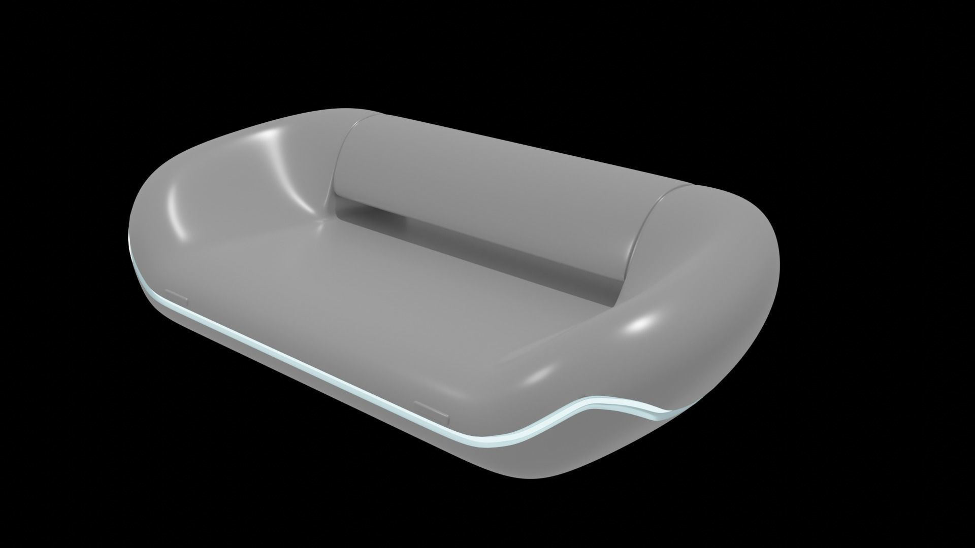 Futuristic Sofa Low-poly 3D model_1