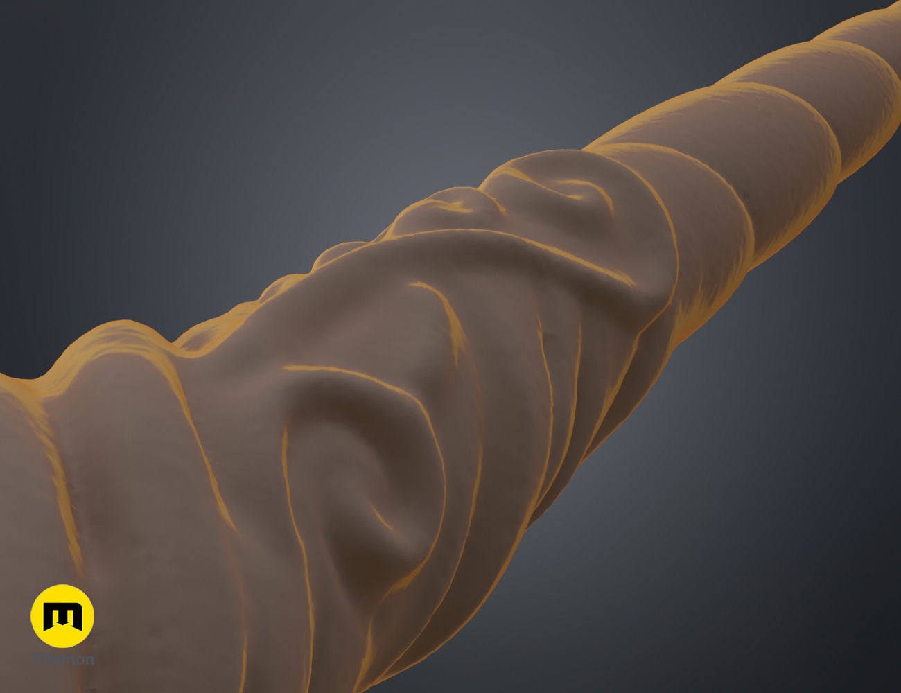 Decorated Unicorn horn 3D print model_6