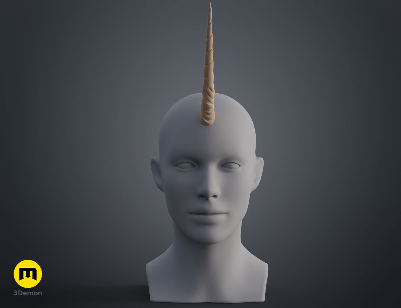 Decorated Unicorn horn 3D print model_5