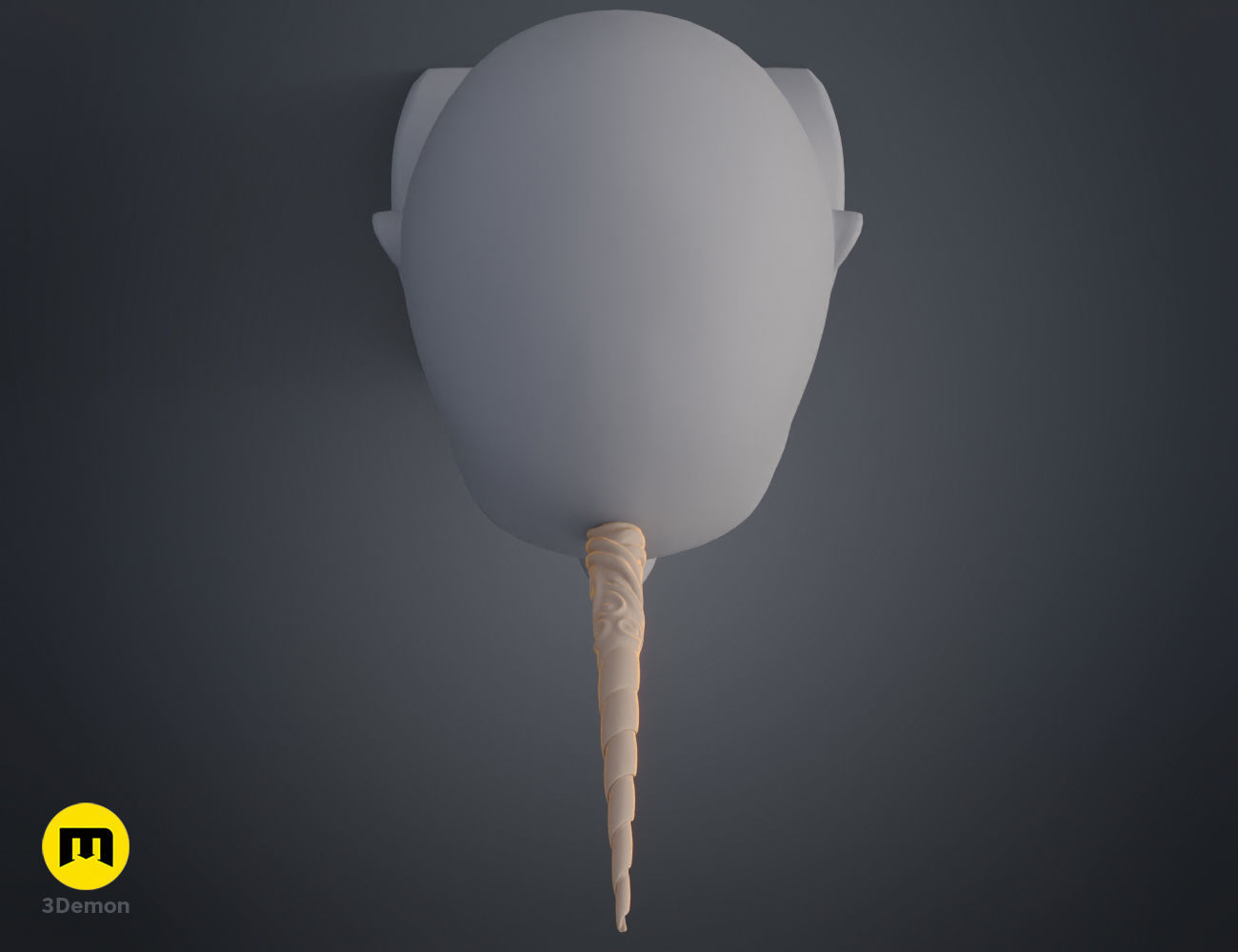 Decorated Unicorn horn 3D print model_12