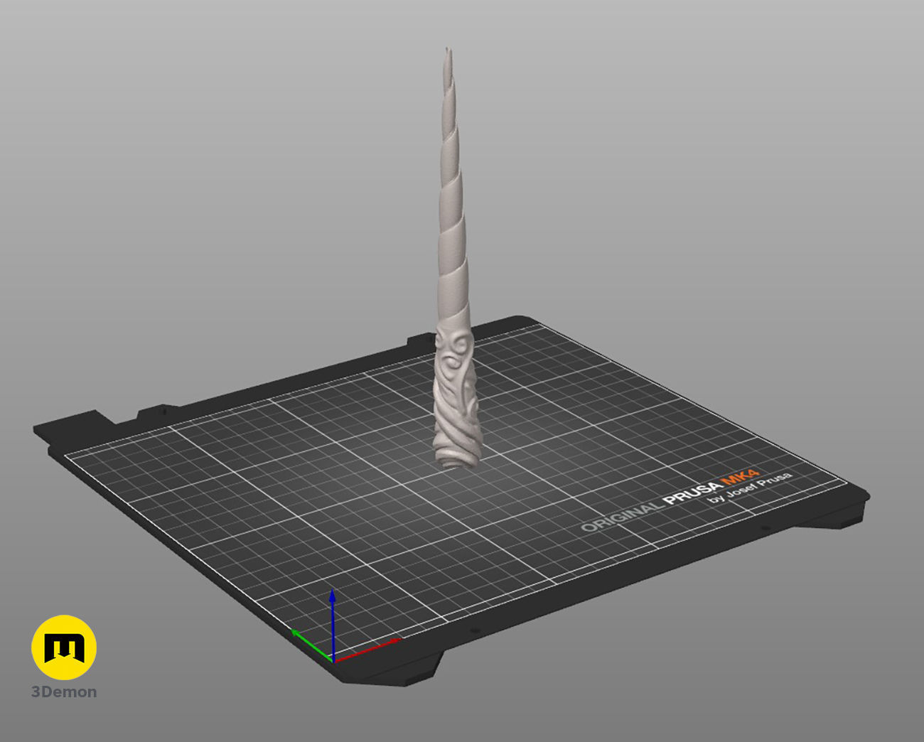 Decorated Unicorn horn 3D print model_4